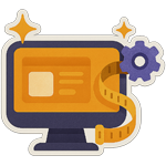 Ícono de monitor con desarrollo personalizado