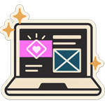 Ícono de laptop con diseño web